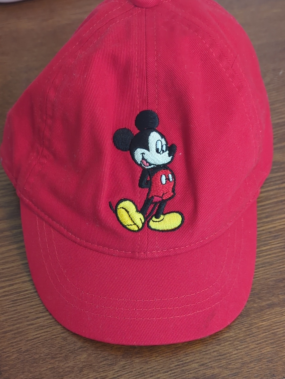 GAP Red Kids Baseball Cap with Mickey Mouse Patch